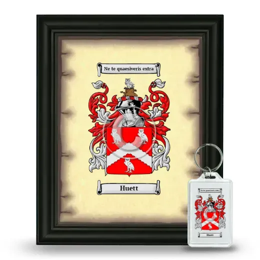 Huett Framed Coat of Arms and Keychain - Black