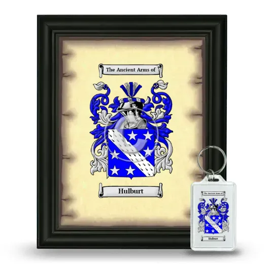 Hulburt Framed Coat of Arms and Keychain - Black