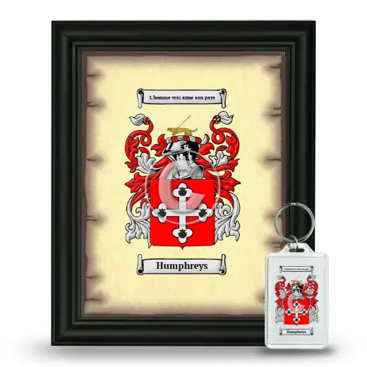 Humphreys Framed Coat of Arms and Keychain - Black