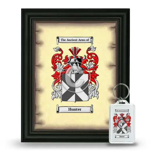 Hunter Framed Coat of Arms and Keychain - Black