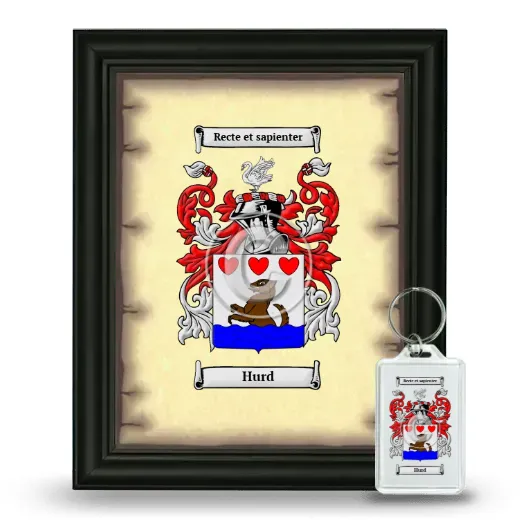 Hurd Framed Coat of Arms and Keychain - Black