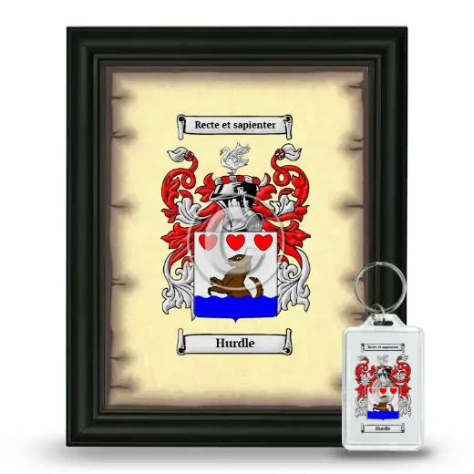 Hurdle Framed Coat of Arms and Keychain - Black