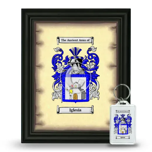 Iglesia Framed Coat of Arms and Keychain - Black