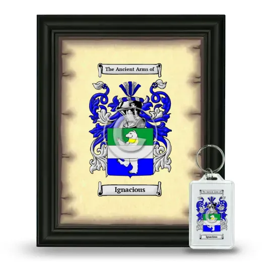 Ignacious Framed Coat of Arms and Keychain - Black