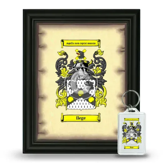 Ilege Framed Coat of Arms and Keychain - Black