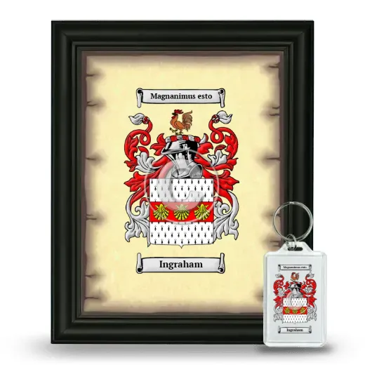 Ingraham Framed Coat of Arms and Keychain - Black