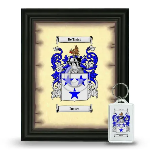 Innes Framed Coat of Arms and Keychain - Black