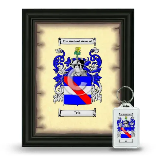 Iris Framed Coat of Arms and Keychain - Black