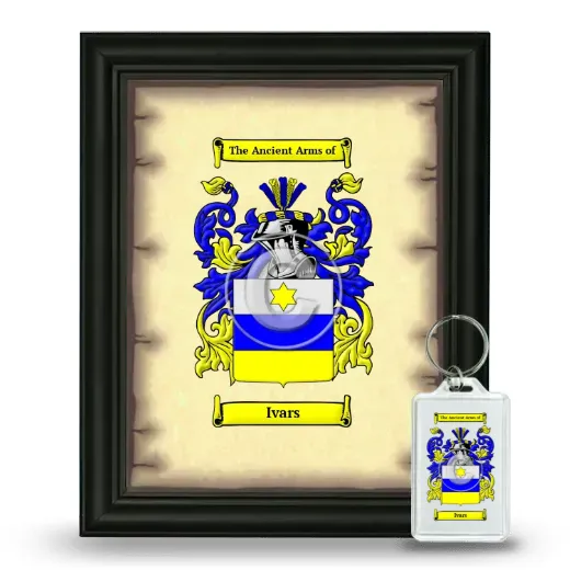 Ivars Framed Coat of Arms and Keychain - Black