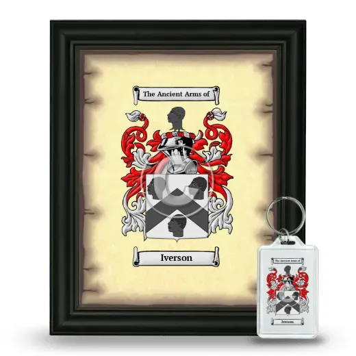 Iverson Framed Coat of Arms and Keychain - Black