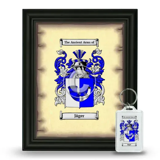 Jäger Framed Coat of Arms and Keychain - Black