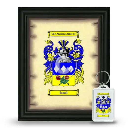 Janel Framed Coat of Arms and Keychain - Black