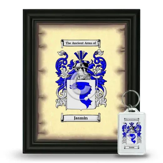 Jasmin Framed Coat of Arms and Keychain - Black