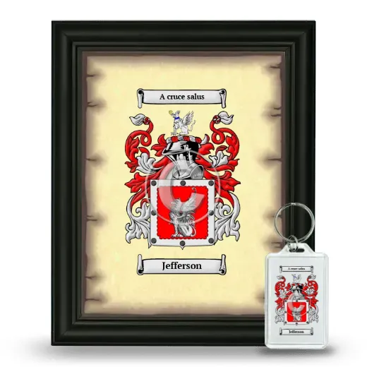 Jefferson Framed Coat of Arms and Keychain - Black