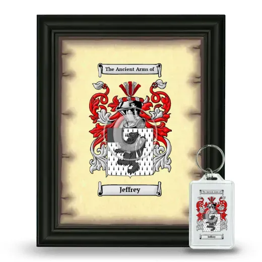 Jeffrey Framed Coat of Arms and Keychain - Black