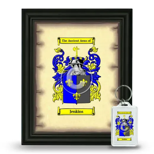Jenkins Framed Coat of Arms and Keychain - Black