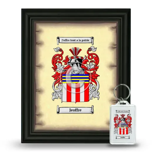 Jeoffre Framed Coat of Arms and Keychain - Black