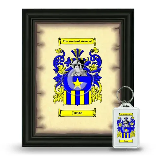 Junta Framed Coat of Arms and Keychain - Black
