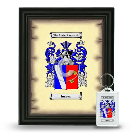 Jurgen Framed Coat of Arms and Keychain - Black