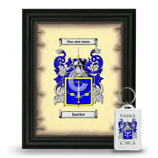 Justice Framed Coat of Arms and Keychain - Black