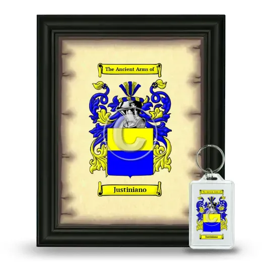 Justiniano Framed Coat of Arms and Keychain - Black