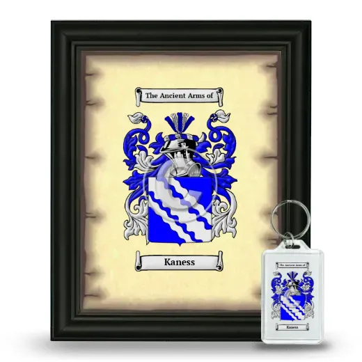 Kaness Framed Coat of Arms and Keychain - Black
