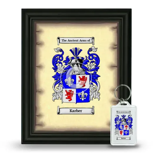 Karber Framed Coat of Arms and Keychain - Black