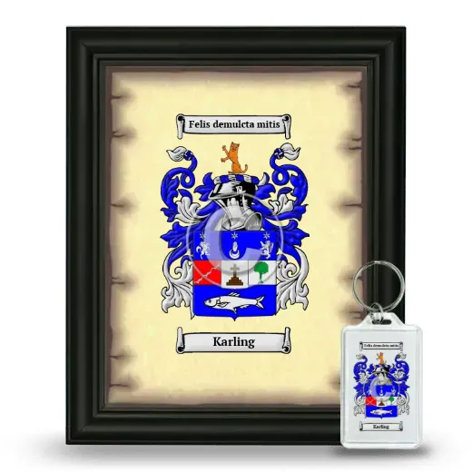 Karling Framed Coat of Arms and Keychain - Black
