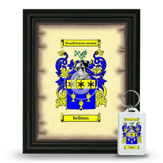 Kellums Framed Coat of Arms and Keychain - Black