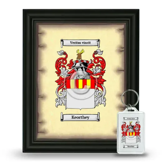 Keorthey Framed Coat of Arms and Keychain - Black