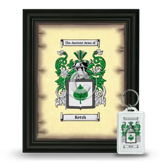 Ketsh Framed Coat of Arms and Keychain - Black