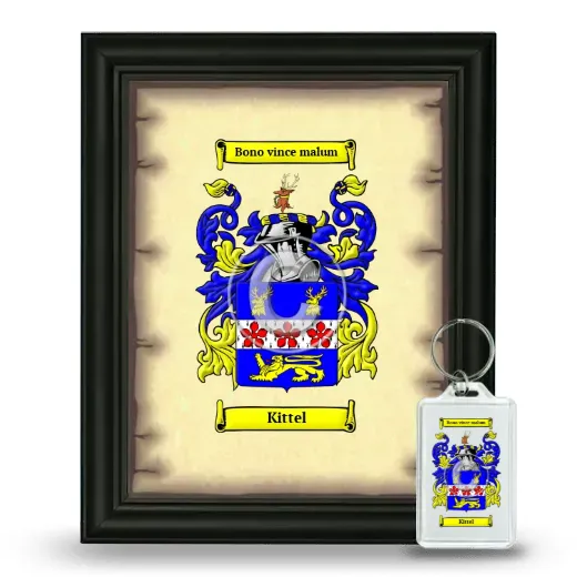 Kittel Framed Coat of Arms and Keychain - Black