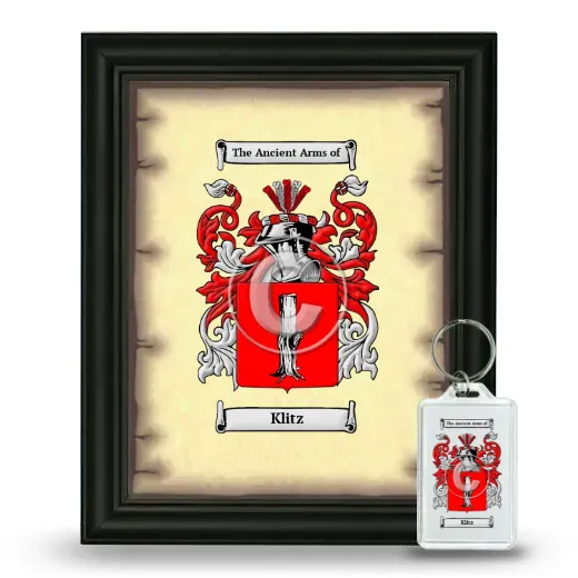 Klitz Framed Coat of Arms and Keychain - Black