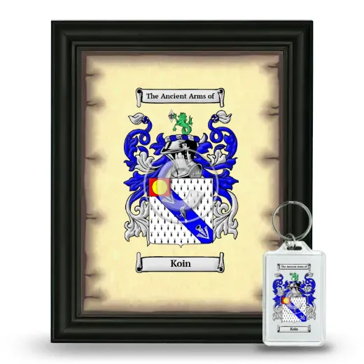 Koin Framed Coat of Arms and Keychain - Black