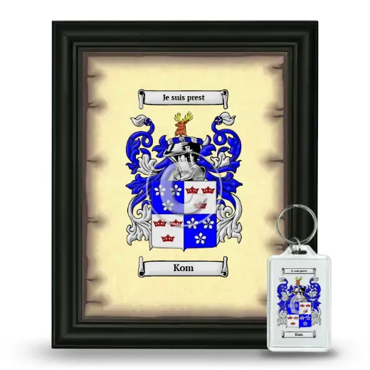 Kom Framed Coat of Arms and Keychain - Black