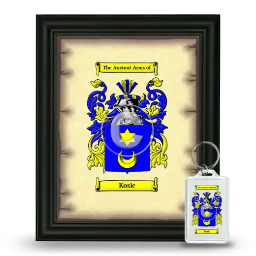 Kosic Framed Coat of Arms and Keychain - Black