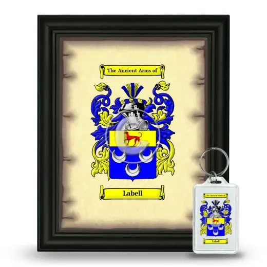 Labell Framed Coat of Arms and Keychain - Black
