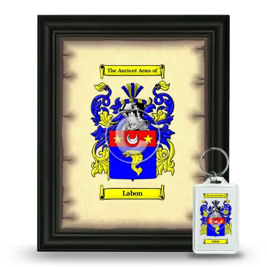 Labon Framed Coat of Arms and Keychain - Black