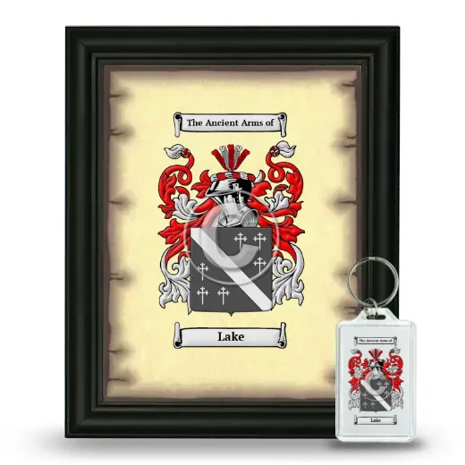 Lake Framed Coat of Arms and Keychain - Black