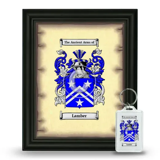 Lamber Framed Coat of Arms and Keychain - Black