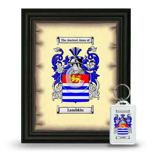 Lambkin Framed Coat of Arms and Keychain - Black