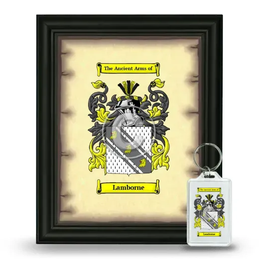 Lamborne Framed Coat of Arms and Keychain - Black