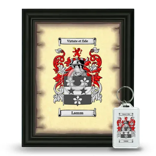 Lamm Framed Coat of Arms and Keychain - Black
