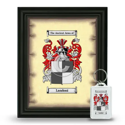 Landoni Framed Coat of Arms and Keychain - Black