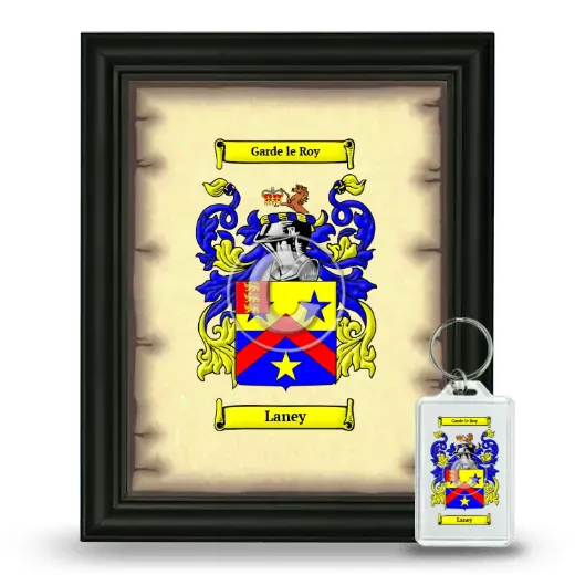 Laney Framed Coat of Arms and Keychain - Black