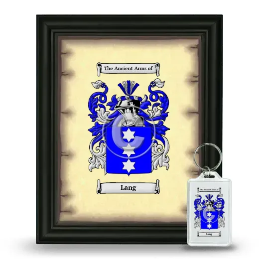 Lang Framed Coat of Arms and Keychain - Black