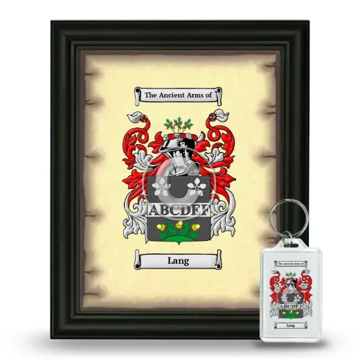 Lang Framed Coat of Arms and Keychain - Black