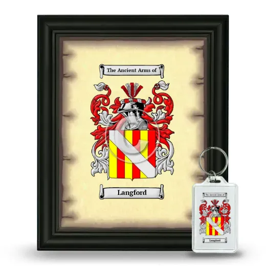 Langford Framed Coat of Arms and Keychain - Black