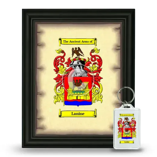 Lanine Framed Coat of Arms and Keychain - Black