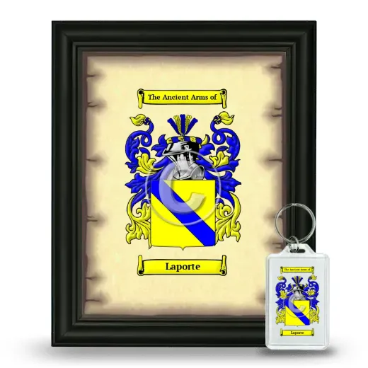Laporte Framed Coat of Arms and Keychain - Black